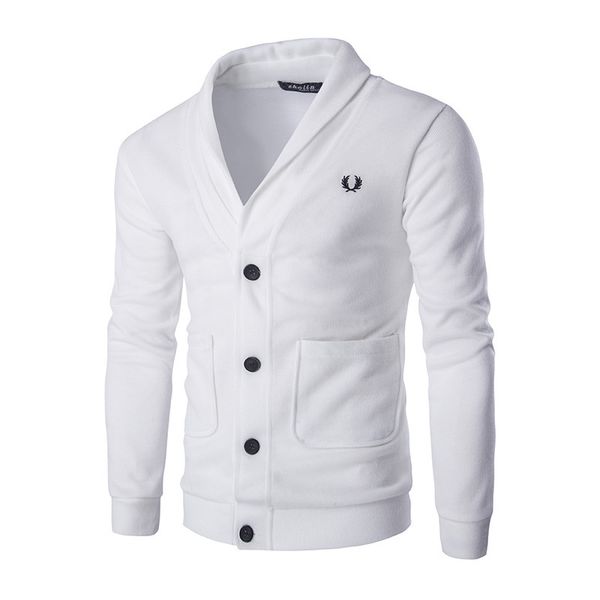 

fashion men's cardigan sweater slim fit solid color knitwear korean style casual clothing male (the size is a little smaller, White;black