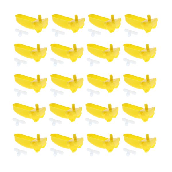 

20 pcs bird pigeon long automatic drinking water fountain cage feeder