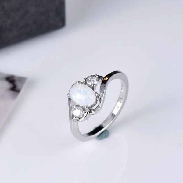 

dainty oval fire opal rings for women silver colour cz engagement rings promise ring wedding jewelry, Golden;silver