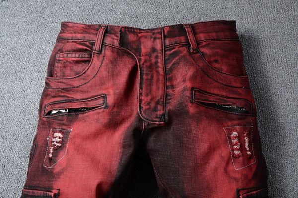 

new bal mens designer fashion red jeans mens denim trousers fashion cotton jeans mani pants male men famous brand wear-resisting jeans 29-42, Blue