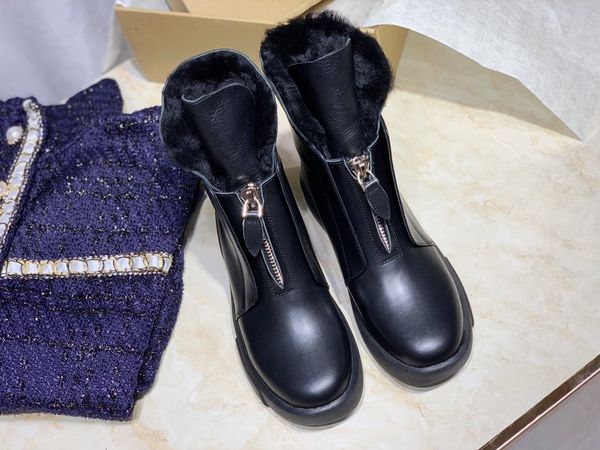 

suede leather boots women winter shoes 2019 fashion ins women sneakers height increasing casual shoes warm snow boots women martin boots 11, Black