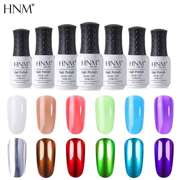 

hnm 8ml translucent glitter titanium silver uv gel nail polish diy varnish gemstone glass hybrid for nails art metal lacquer set, Red;pink