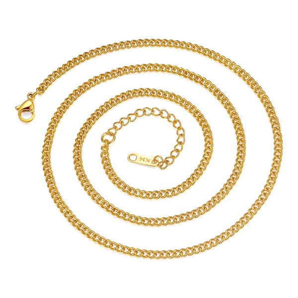 

vintage fashion chain necklace 24 inch for men women long necklace 3mm wide titanium steel link chain men necklaces gifts, Silver