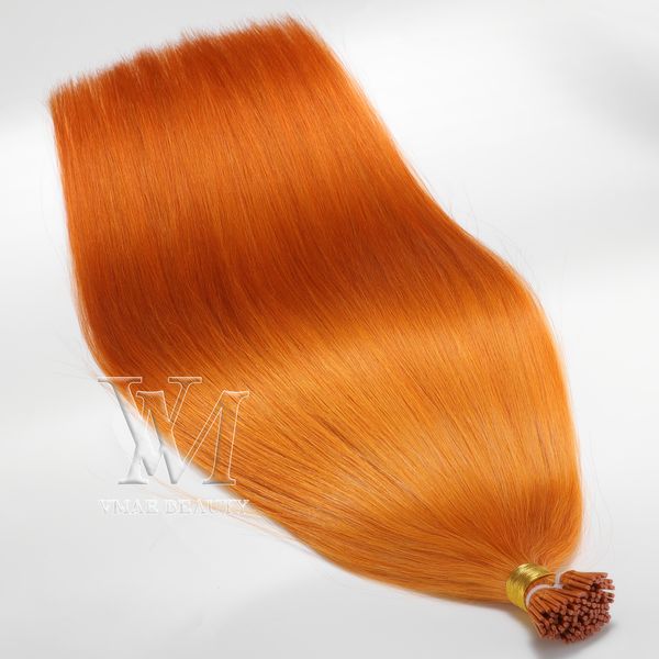 

vmae straight hair i tip orange color 12"to 26" inch russian european ukrainian human hair extension, Black