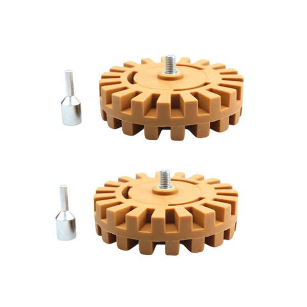 

2pcs 4" rubber car rv decal removal eraser wheel tool set for pinstripes