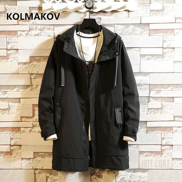 

2019 осень мужская повседневная мода куртка с капюшоном мужские пальто мужские ветровка пальто мужской высокое качество пальто -3xl, Tan;black