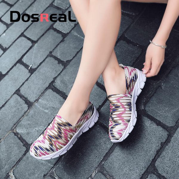 

dosreal women design flats shoes flower narrow band gingham style breathable mesh sneakers shoes for female casual loafers, Black