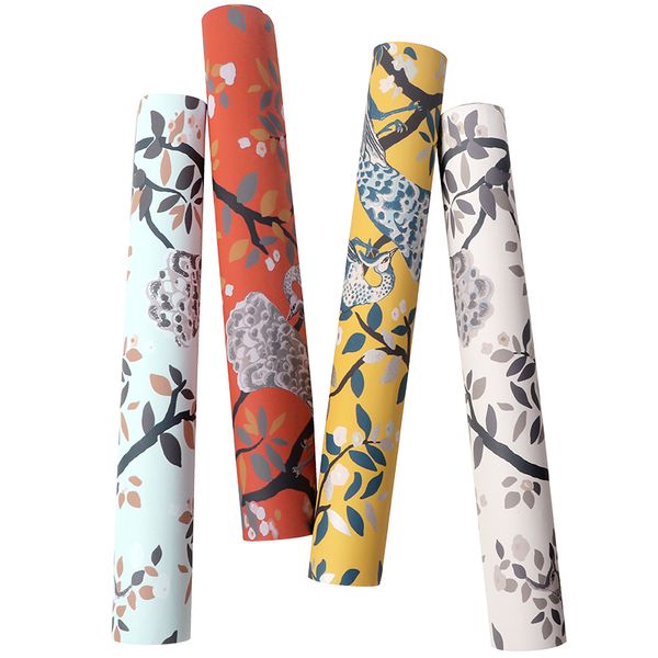 

chinese style wallpaper wallpaper classical american living room bedroom dining room peacock tv background solid color wall