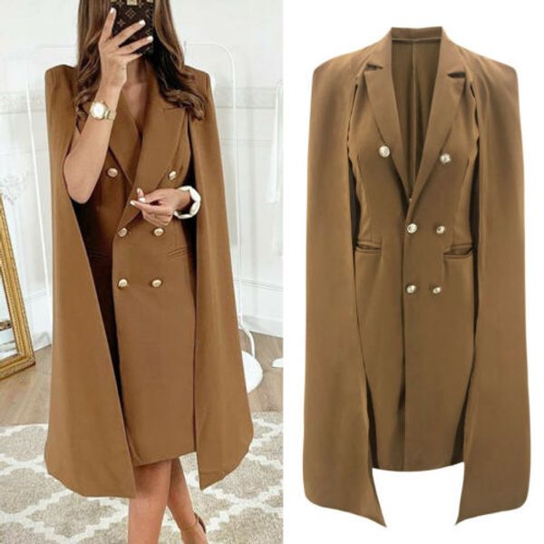 

women long poncho cape coat jacket blazer suit shawl cloak cardigan outwear, White;black