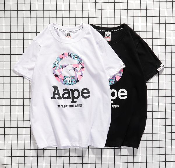 

20ss / bape мужчин роскошь футболки моды высокого качества саллинга футболка случайная дикая дышащая футболка новая удобная открытая большог, White;black