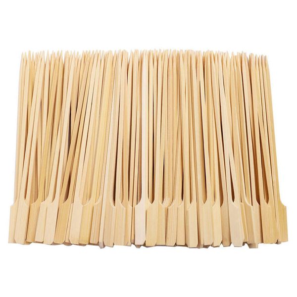 

500pcs bamboo paddle skewers barbecue bamboo skewers cocktail sticks for barbeque kebabs cocktails buffets party 12cm