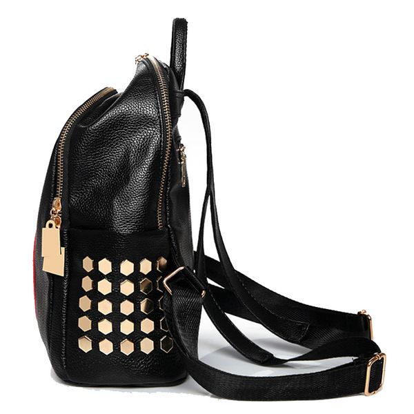 

designer women pu leather backpack female casual shoulders bag teenager school bag fashion women's bags