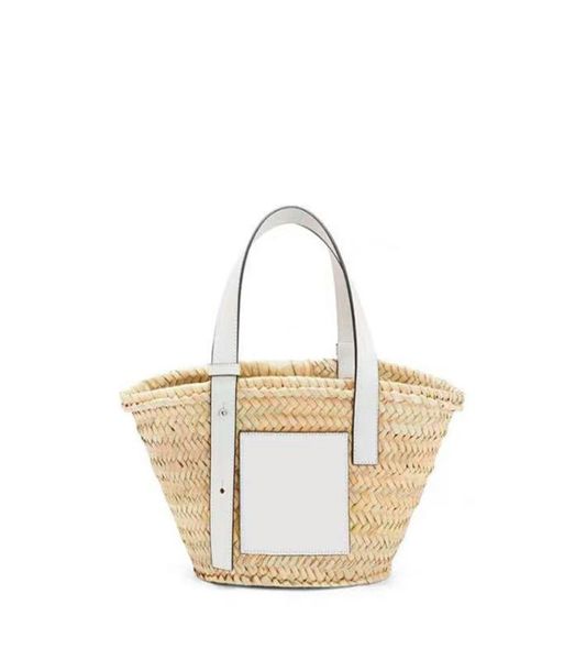 

imported straw bag, white cowhide, net red, same style vegetable basket bag, 2020 spring and summer woven portable retro beach b
