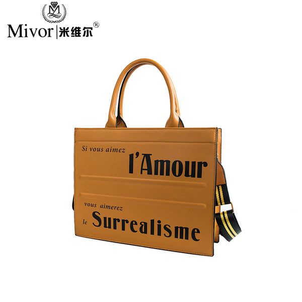 

2019 kvky brand large pocket casual tote women's handbag shoulder handbags canvas leather capacity bags for women
