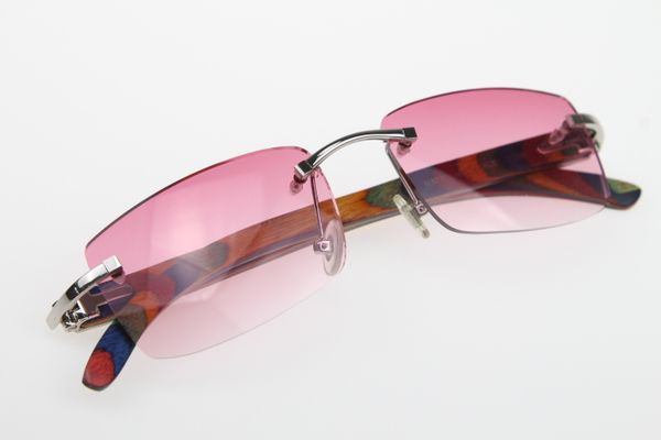 

sunglasses peacock wood 3524012 wooden rimless new sunglasses designer shipping pink lens upswf, Slivery;brown