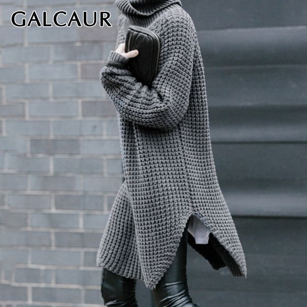 

galcaur knitted women's sweater pullovers long sleeve oversize thick loose warm autumn winter female jumpers clothes fashion, White;black