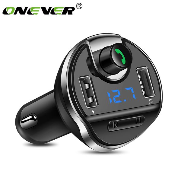 

onever fm transmitter bluetooth wireless fm modulator radio hands car kit car mp3 audio player with usb charger tf u