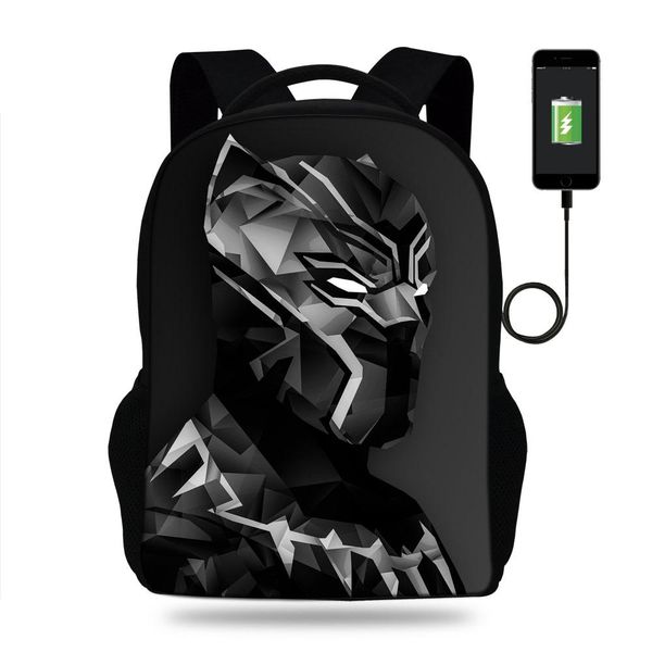 

дизайнер-симпатичные школьные сумки черная пантера сумки usb зарядное устройство ноутбук рюкзак подростки дети рюкзаки девушки травле сумка