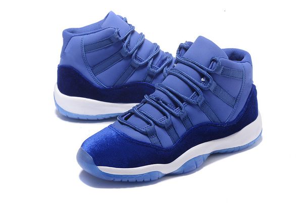 

wholesale new 11 velvet blue royal men women basketball shoes white 11s sports trainers sneakers with box size 36-46