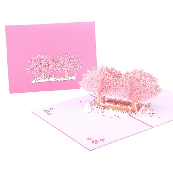 

valentine's day stereoscopic greeting cards birthday blessing south korea creative gift 3d fallen petals small card customizable
