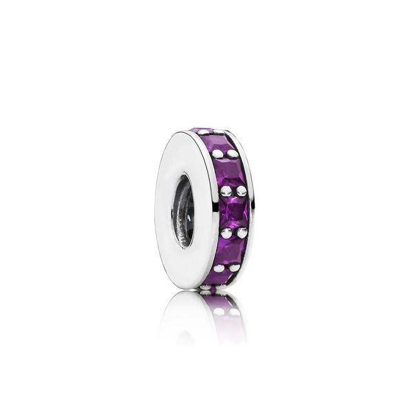 

new 100% sterling silver 1:1 glamour 791724nrp eternity royal purple crystal bead original women wedding fashion jewelry 2018 gift, Black