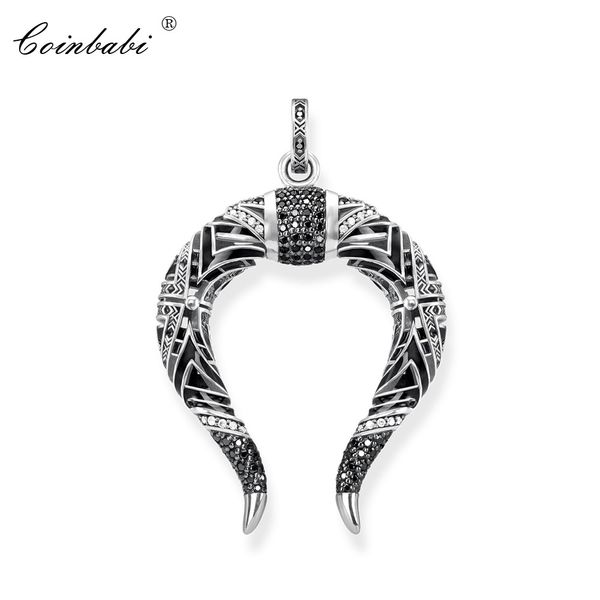 

pendant dragon horns 925 sterling silver to men trendy jewelry fashion rebel gift thomas style skull pendant fit necklace