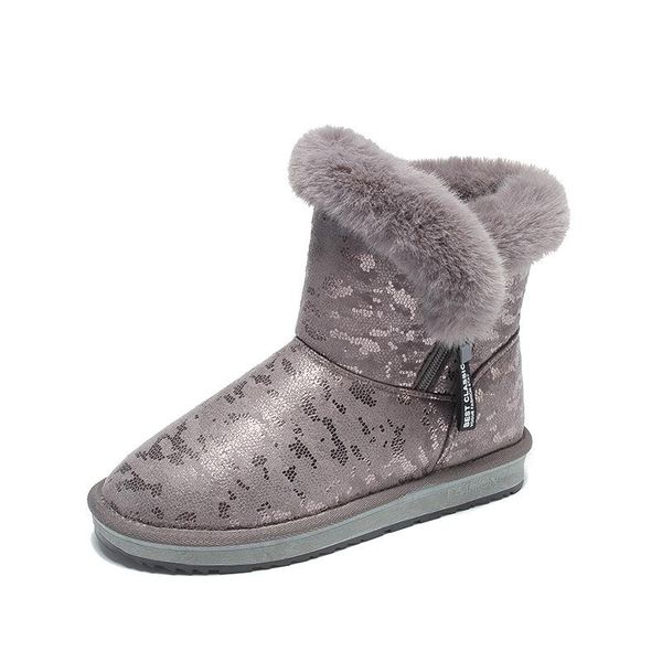

snow boots female short tube cute lazy one pedal winter plus velvet thick cotton boots in the tube martin boots net red with the paragraph, Black