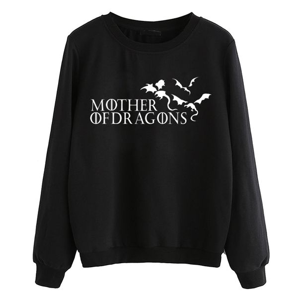 

mother of dragons woman hoodies women bodybuilding o-neck sweatshirt casual fleece full sleeve brand tracksuits female pullovers, Black
