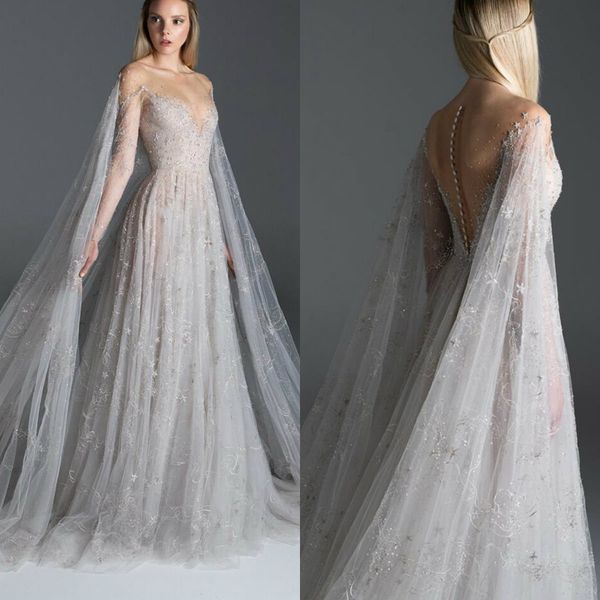 

2020 paolo sebastian evening dresses illusion lace embroidery sheer neck a line fairy prom dress with wrap custom made formal party gowns, Black;red