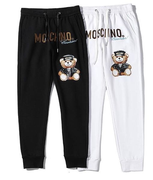

2020 cargo pants brand men's pants jogger trousers slacks wear drawstring sports pants ms mens joggers sweatpants casual sweat moschino, Black