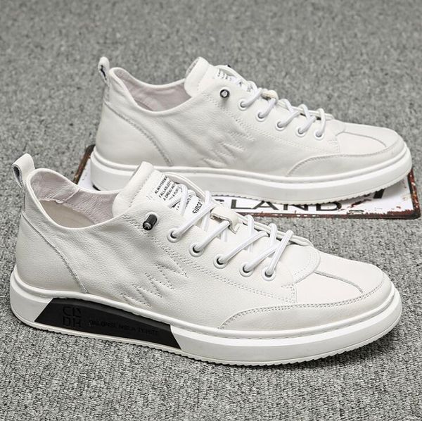 

high end new design euro men shoes fashion lace up man leather casual shoes men cool loafers sneakers flat shoes, Black