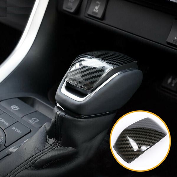 

carbon fiber look gear shift knob cover trim for 2019 2020 rav4