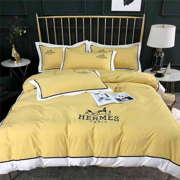 2019 Yellow New Bedding Sets Horse Print Letter H Duvet Cover