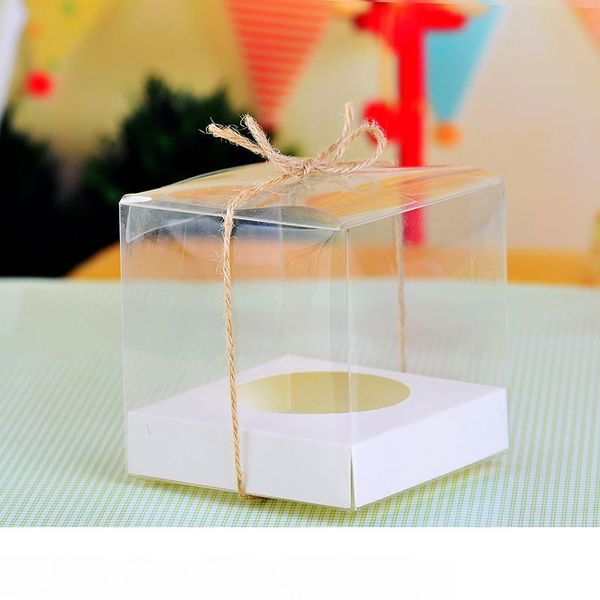 

transparent cupcake boxes 9*9*9cm single pvc cupcake box wholesale muffin box for party