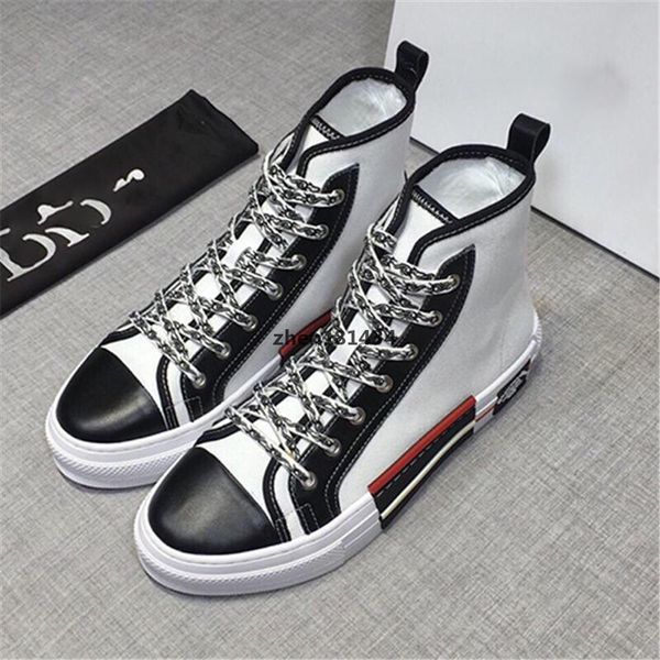 

2020 new 19fw b2 b24 oblique high low sneakers vintage platform technical leather luxury mens shoes womens fashion, Black;red
