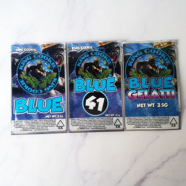 

kingcookie california 3.5g mylar bags king cookie blue 41 cookiee bluee gelatti zipper bag for dry herb flower packaging package