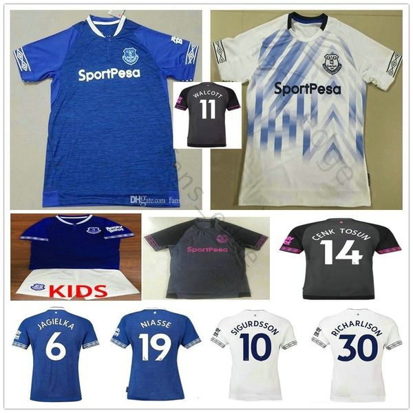 

2019 soccer jerseys 11 walcott jagielka bolasie klaassen sigurdsson cenk tosun funes mori custom blue white black 18 19 football shirts, Black;yellow