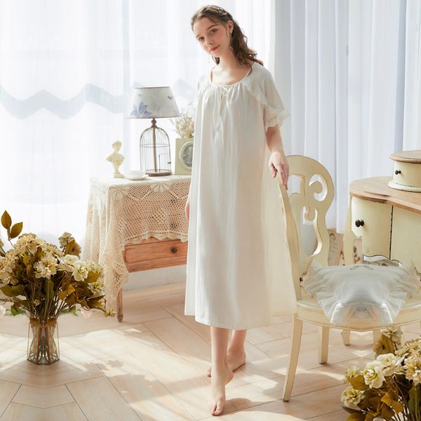 

women's sleepwear roseheart women fashion white female gown cotton nightdress lace nightwear sleepshirts long luxury nightgown, Black;red
