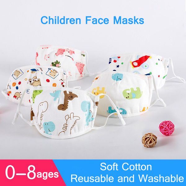 

vacclo lovely ins хлопок регулируемый для детей 4-8 лет маски для лица с четырьмя слоями марли моющиеся детские защитные маски