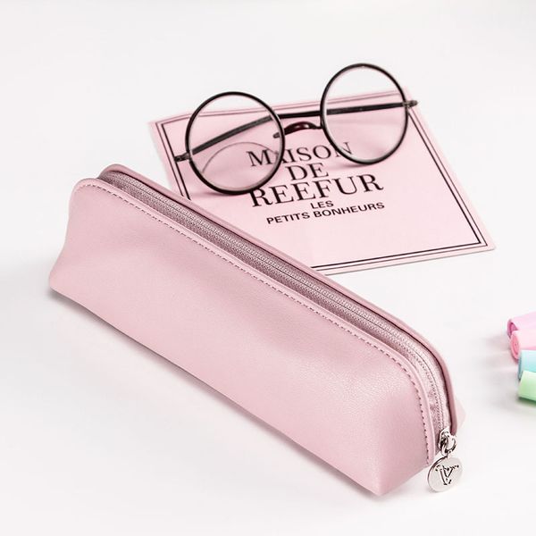 

pinky pencil case collection pu pink candy color bag stationery etui penal