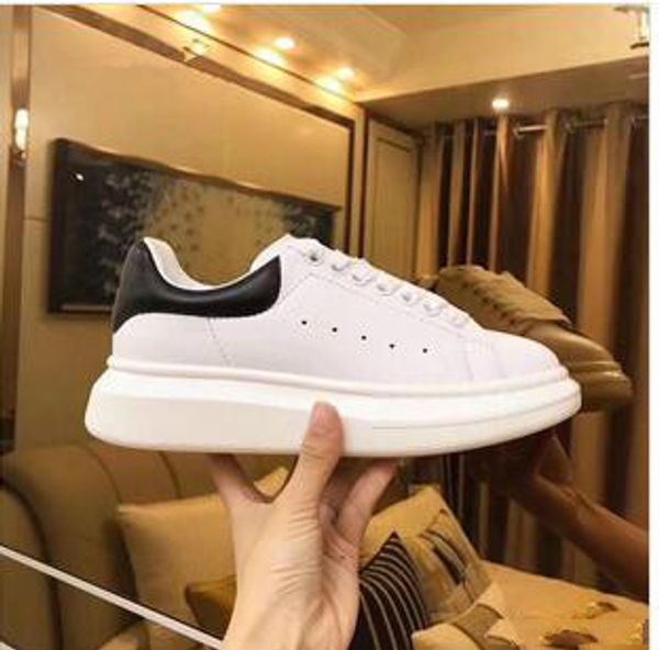 

2019 luxury designer men casual shoes mens womens fashion sneakers womens mens trainers white leather platform shoe, Black