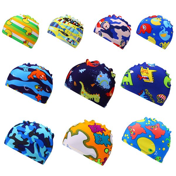 

детский бассейн cap printed мультфильм бассейн cap swim водонепроницаемый купальники дети девушки спорт hat a1