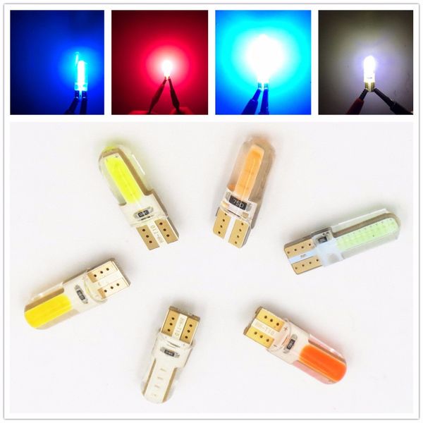 

1x t10 w5w wy5w 168 2825 car interior dome light silica gel cob led bulbs silicone shell auto wedge parking light turn side lamp