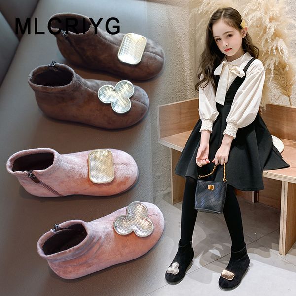 

new winter kids princess boots baby girls ankle boots children sweet soft black brand shoes fashion party warm, Black;grey