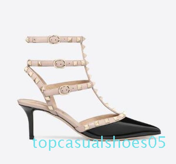 

дизайнеѬ оѬоконене toe пилки лакиѬованной кожи заклепки андалии женин ип, Black