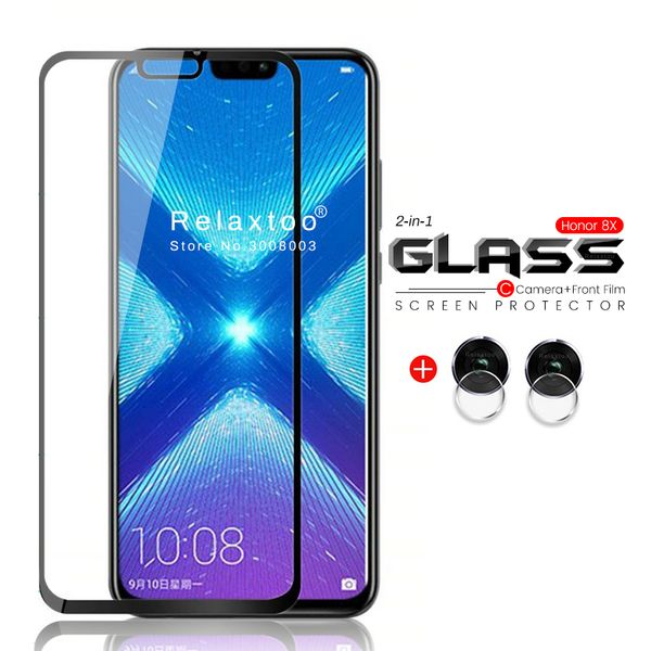 

2-в-1 honor8x стеклянный объектив камеры закаленное стекло протектор на honor 8x jsn-l21 6.5" экран телефона фильм xonor 8 x honer x8 класс