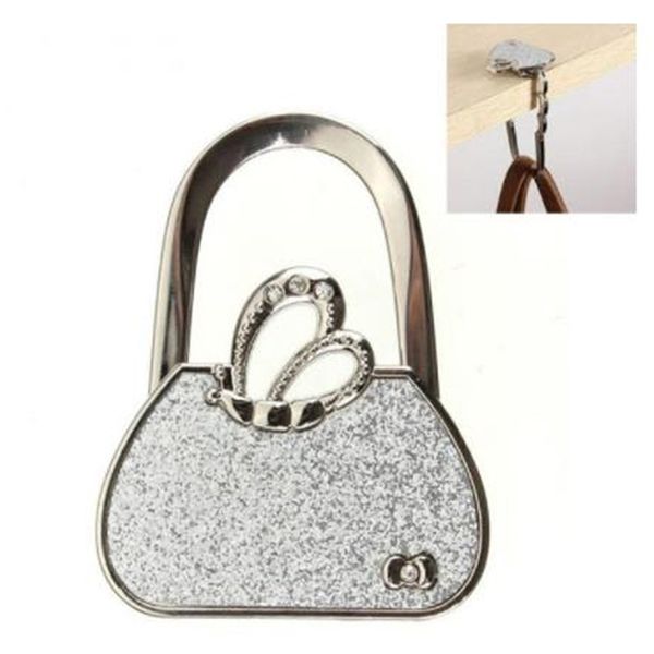 

new design bag shape folding handbag purse bag cloth hanger durable table hook racks