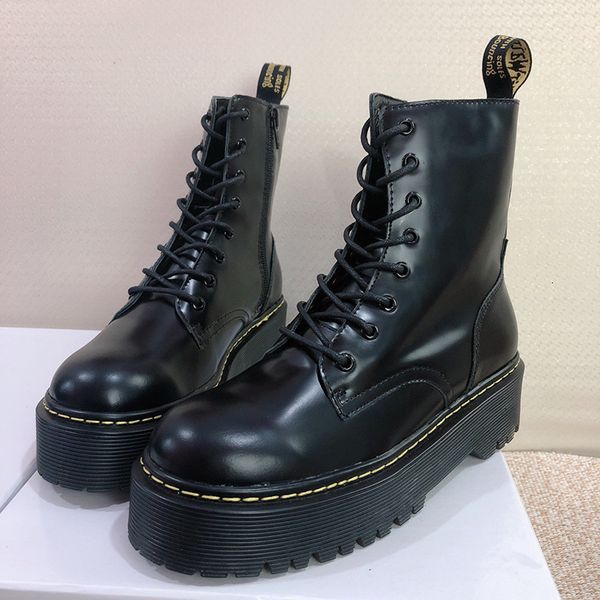 

boots full genuine leather boots short high, Black