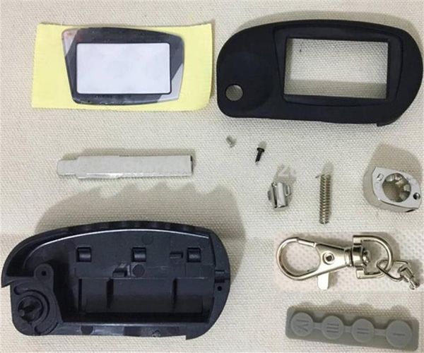 

key case + keychain glass for scher khan magicar 5 6 scher-khan m5 m6 uncut blade folding car flip remote control