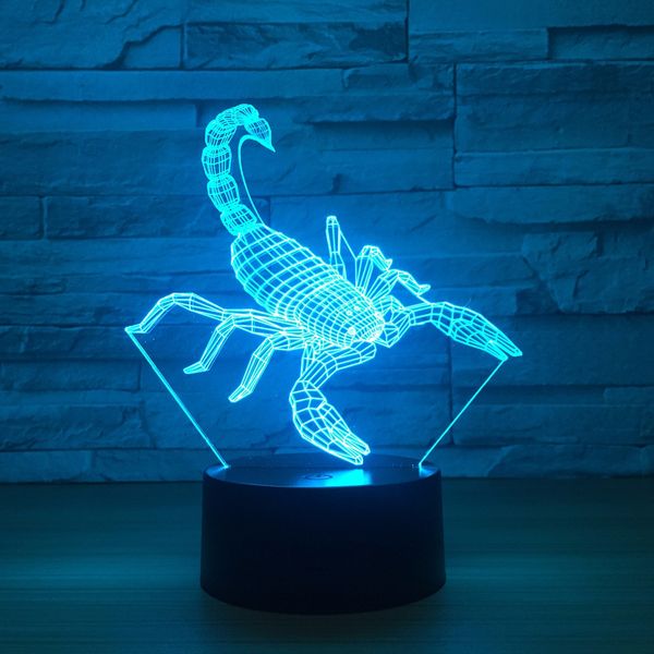 

seven neon]scorpion acrylic 7colors desk lamp 3d lamp animal child gift novelty led night light millennium falcon light